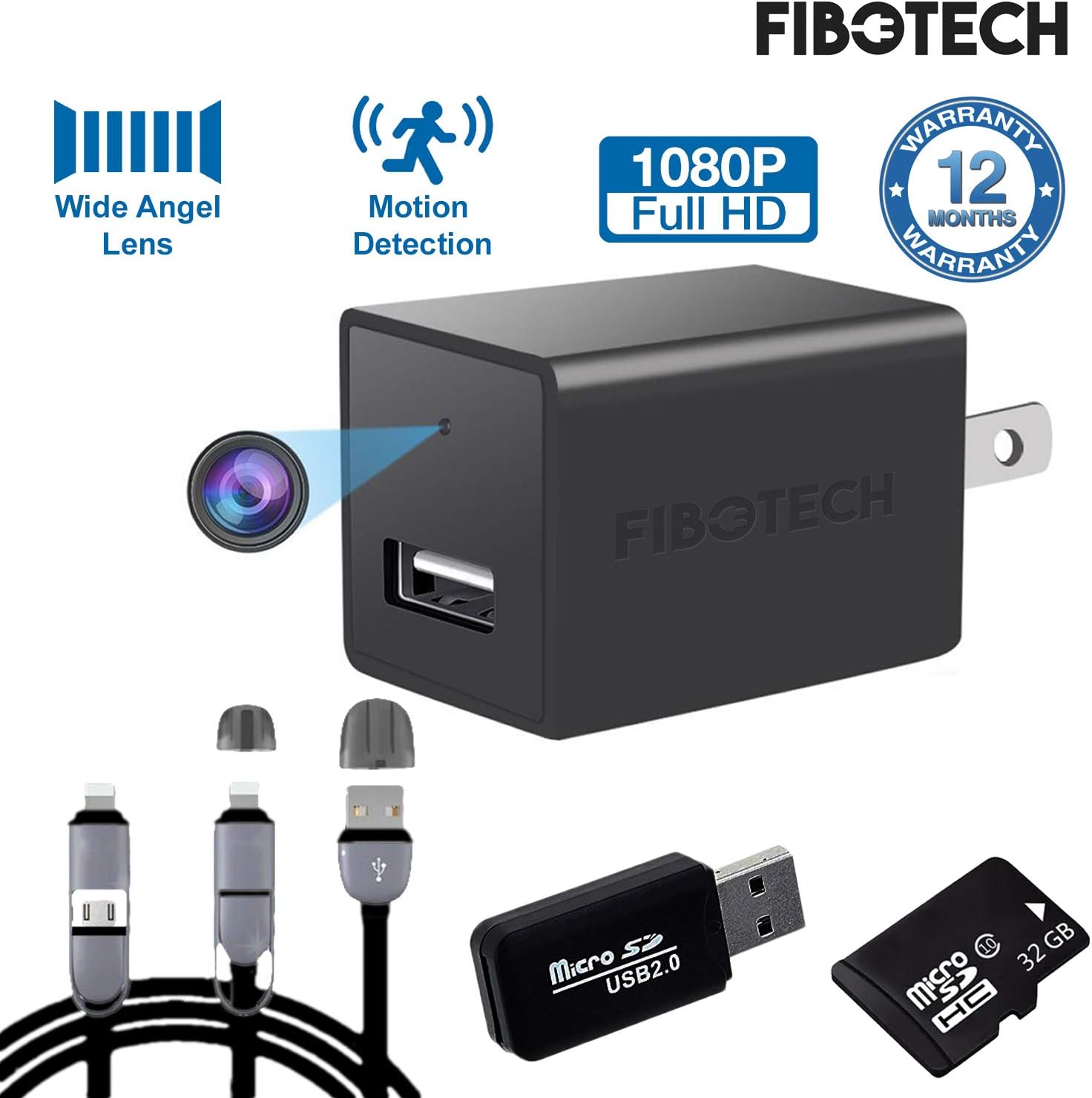Spy Camera Charger Hidden Camera Premium Pack 2020 With Memory Card