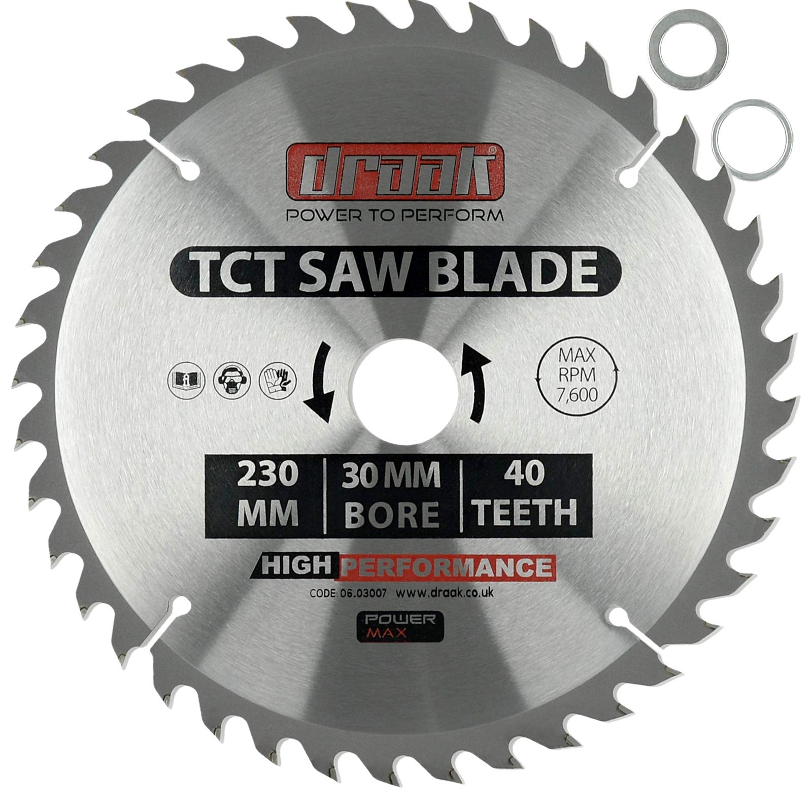 Draak TCT Circular Saw Blade Wood Cutter 230 x 30 x 40 Teeth Carbide for Wood Cutting Woodworking