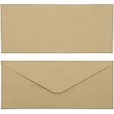 Sustainable Greetings Brown Kraft Paper Envelopes for Letters, Invitations & Business Mailings - 9.5 x 4 In V-Flap Glue Seal, 100 Pack