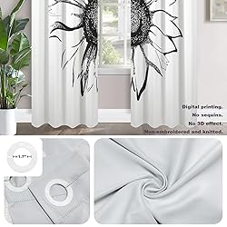 Batmerry White Black Sketch Sunflower Blackout