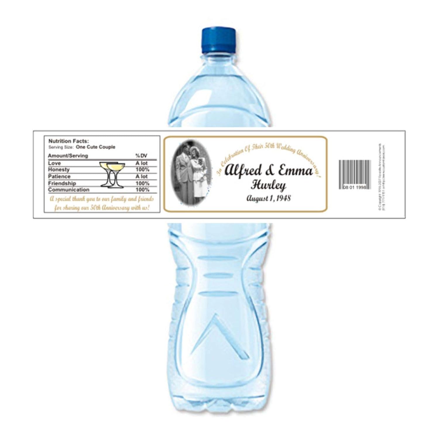 Anniversary Photo Water Bottle Labels (Set of 24)(Y04