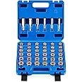 Orion Motor Tech 150pc Oil Drain Plug Repair Kit in M13 M15 M17 M20 M22 Sizes, Metric Oil Drain Pan Thread Repair Kit with Crush Washers Thread Taps Drain Plugs and Carry Case, Rethreading Tools