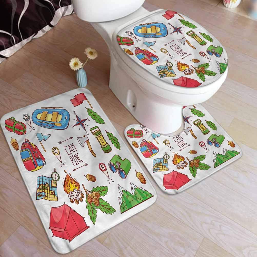 Ahuimin Bathroom Rugs 3 PCS Mat Sets, Camper,Camping Lifestyle