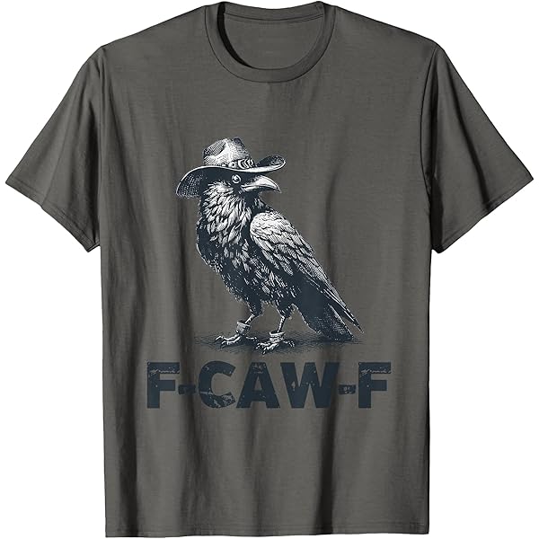 T-Shirt F-CAW-F Raven, Divertente Camicia Corvo Gotico, Sarcastic Bird - Foto 12