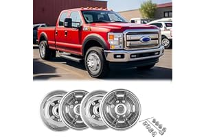 Lifeinfinity Set of 2pcs Front & 2pcs Rear 17inch Polished Stainless Steel Dually Wheel Simulators, Bolt On Wheel Cover, 8 Lug 4 Hand Hole Hubcaps Kit Fit for 2005-2021 Ford F350 708A
