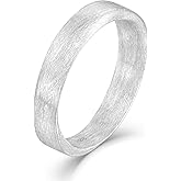 JO WISDOM 5mm Wedding Band Solid 925 Sterling Silver Wedding Rings for Men & Women Brushed Matte Finish Beveled Polished Edge Comfort Fit