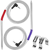 2-Pack Repalcement Meat Probe for Camp Chef Pellet Grill and Smoker | 3.5mm Plug Temperature Probe with Camp Chef Probe Clip Accessories