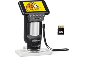 LINKMICRO LM013 Microscope for Kids Portable for Kids 8-12, Handheld Microscope Magnifier Camera Kids Adults with 2.8" Screen, 8 LED, USB Output, Christmas Birthday Gifts, 32GB