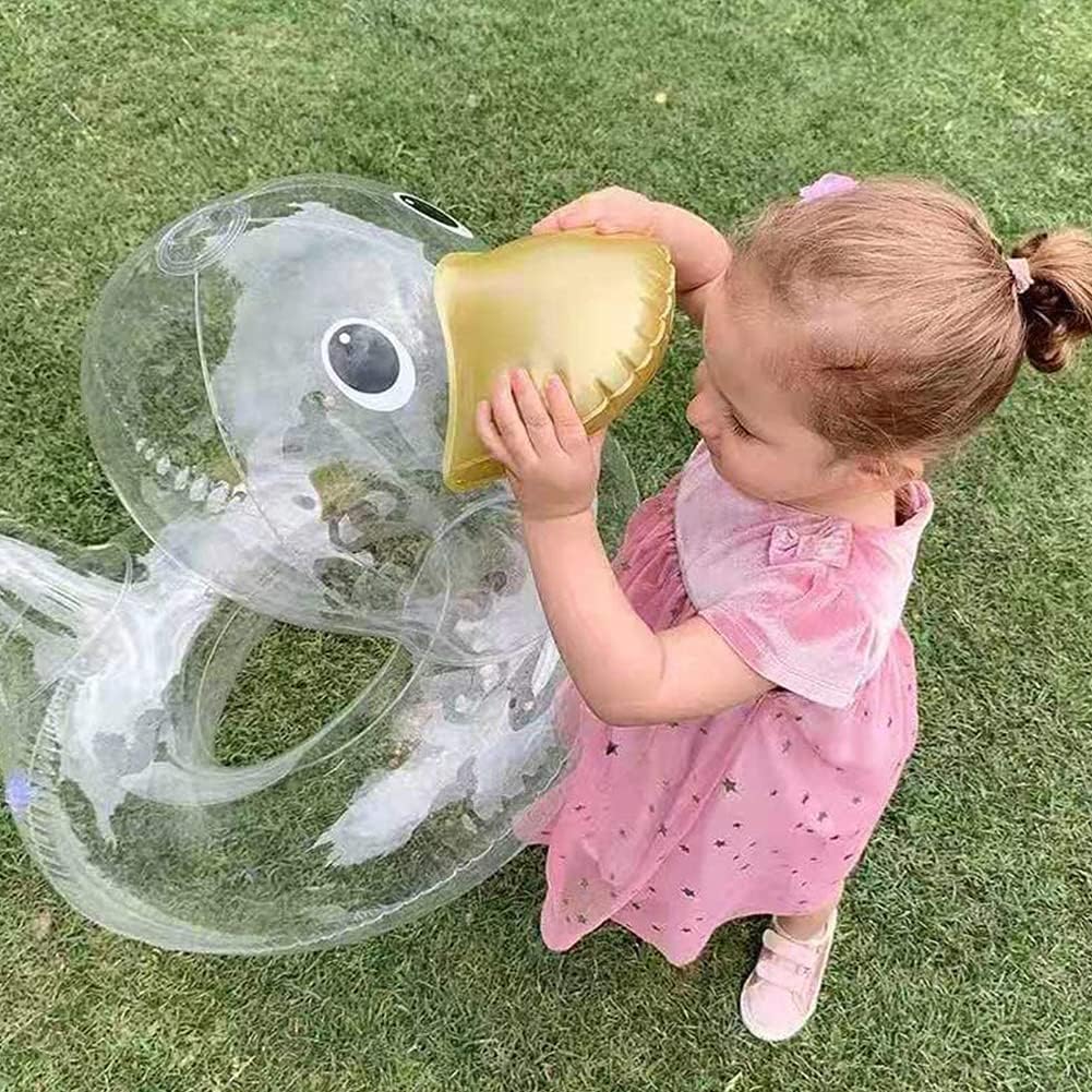 CYSJ Duck swim ring Inflatable Duck Pool Float with Glitters Inflatable Lounge Raft Tube Swim Ring Outdoor Inflatable Swim Ring Water Fun Summer Transparent duck Beach Toy - Image 5