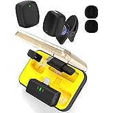 Lumasphere Wireless Lavalier Microphone Noise Cancelling for Android iPhone 15H Battery Life with Charging Case Lapel Micphone Wireless for Video Recording Podcast