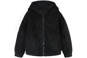 Danna Belle Girls Full Zip Hoodie Fleece Jacket Sherpa Hoodie Coat Fall Winter Outwear 5-12Y