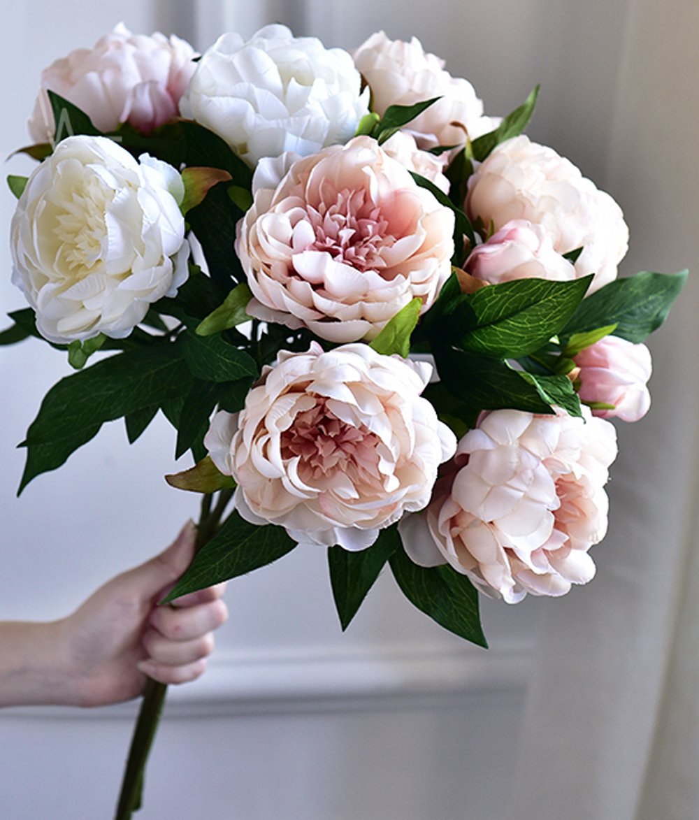 在庫あり 即納 牡丹 ぼたん フェイクフラワー グリーンインテリア 観葉植物 造花 Md 040 B0787wvx93 2ホワイト1本 シャンパン色4本 全国宅配無料 Livehouseeurope Com