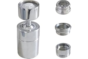 BOARNE Big Angle Rotate Kitchen Sink Faucet Aerator,kitchen bathroom faucet nozzle aerator,faucet extender, 360 degree swivel sprayer for sink tap head.(80° Angle 3 adapters)
