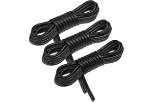 UpUGo 3 Pair Waxed Round Shoe Laces, 3/32" Thin Formal Business Oxford Shoelaces for Men or Women's Dress Shoes