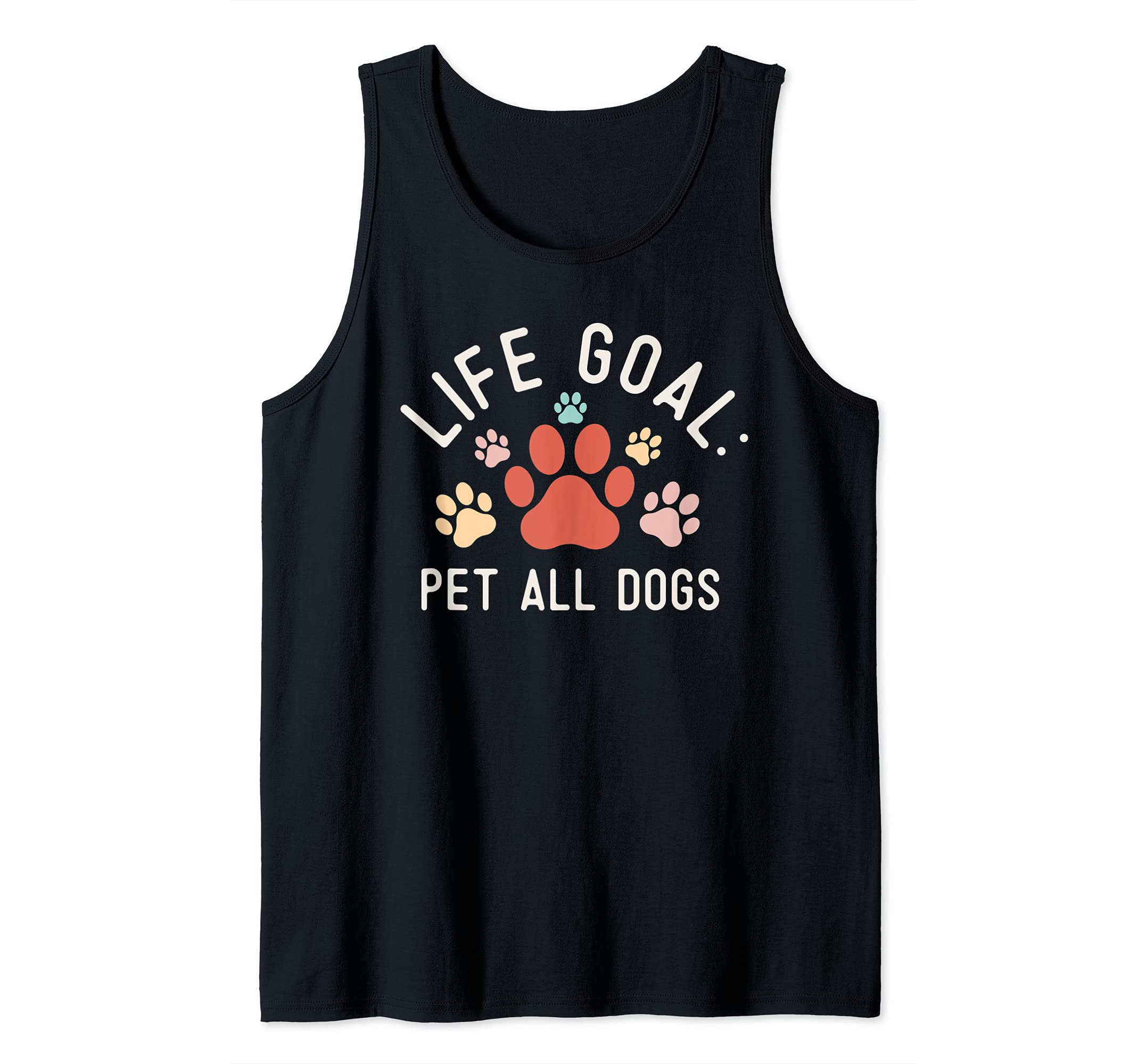 Life Goal Pet All The Dogs Paw Prints Dog Lover Super Cute Tank Top