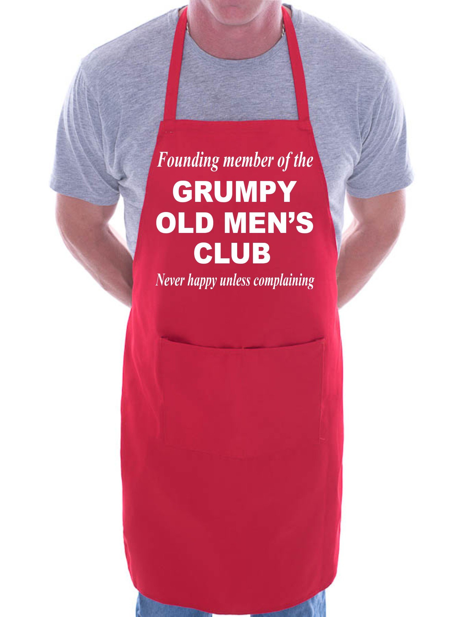 Print4U Grumpy Old Men BBQ Cooking Funny Novelty Apron Red