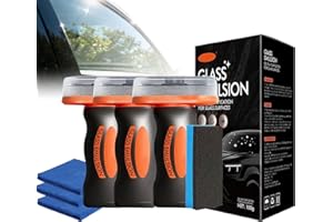 Glass Handheld Oil Film Remover Lotion,Glass Emulsion Cleaner for Car,100ml Roll-On Compound with Cleaning Board, Windshield 