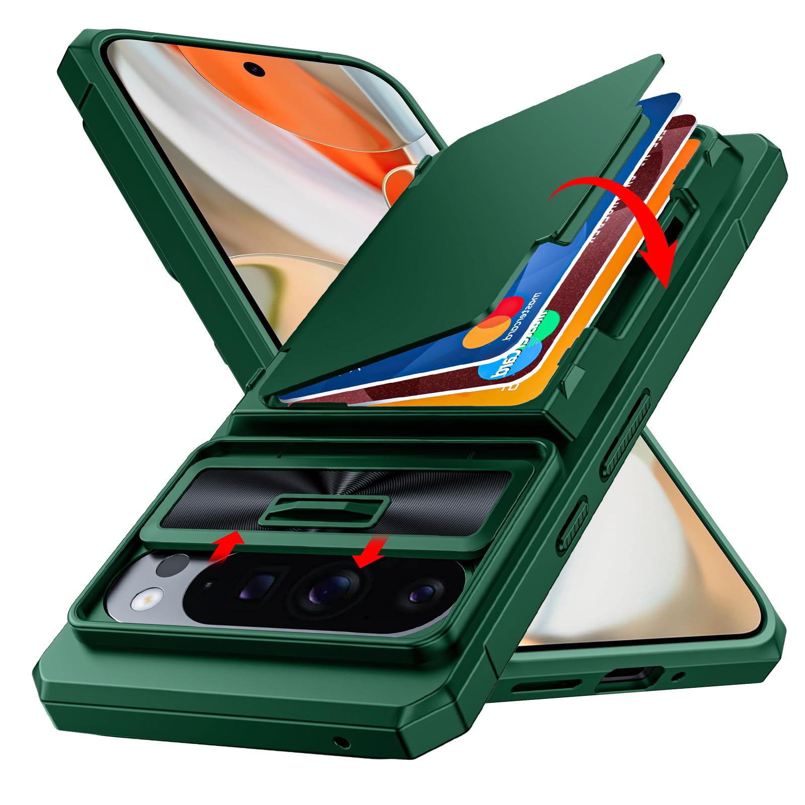 CENMASO for Google Pixel 9 Pro XL Case with Card