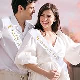 IRYNA Mummy Daddy To Be Sash Set Baby Shower Gender Reveal Party Decorations view 6