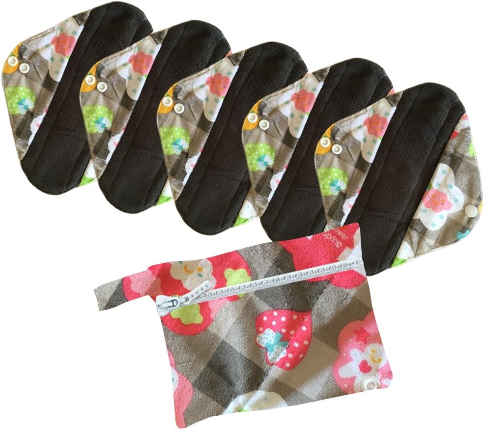 PeriodMate Cloth Menstrual Pads and Panti Liners (Rainbow Hearts, Small)