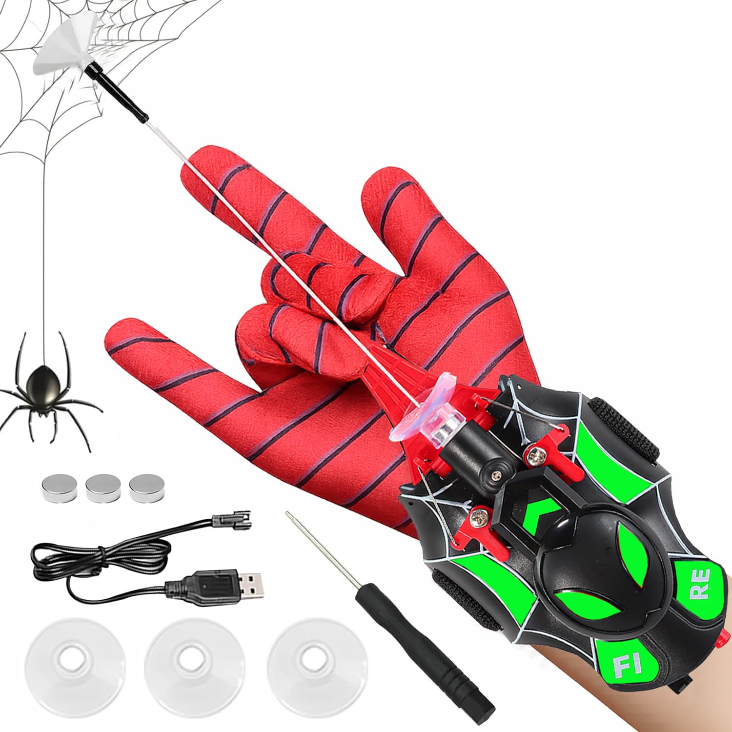 Photo 1 of M MITLINK Web Launcher Spider String Shooter Toy, Web Shooters Cool Gadgets Reel-in Real Silk Superhero Role-Play Fun Stuff Toys Great for Men and Kids (Mixed)