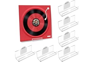 Kalami 6 Pack Vinyl Record Holder Wall Mount No Drill, Self Adhesive Acrylic Record Shelf Display Racks for LP Album Covers CD Book Pictures Frame