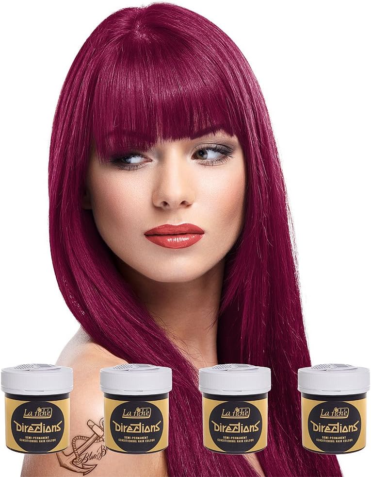 La Riche Directions Rubine Set of 4 Semi-Permanent Hair Dye 88ml Jars