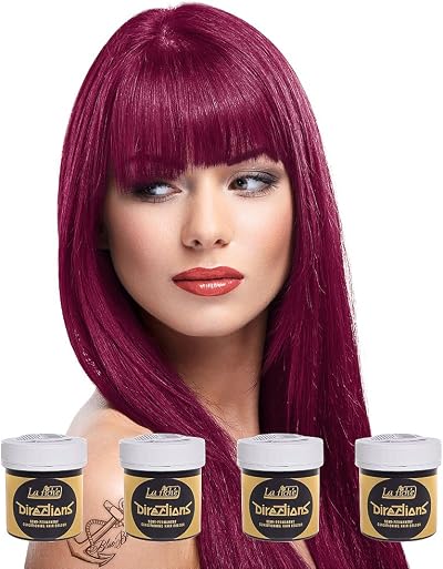 La Riche Directions Rubine Set of 4 Semi-Permanent Hair Dye 88ml Jars