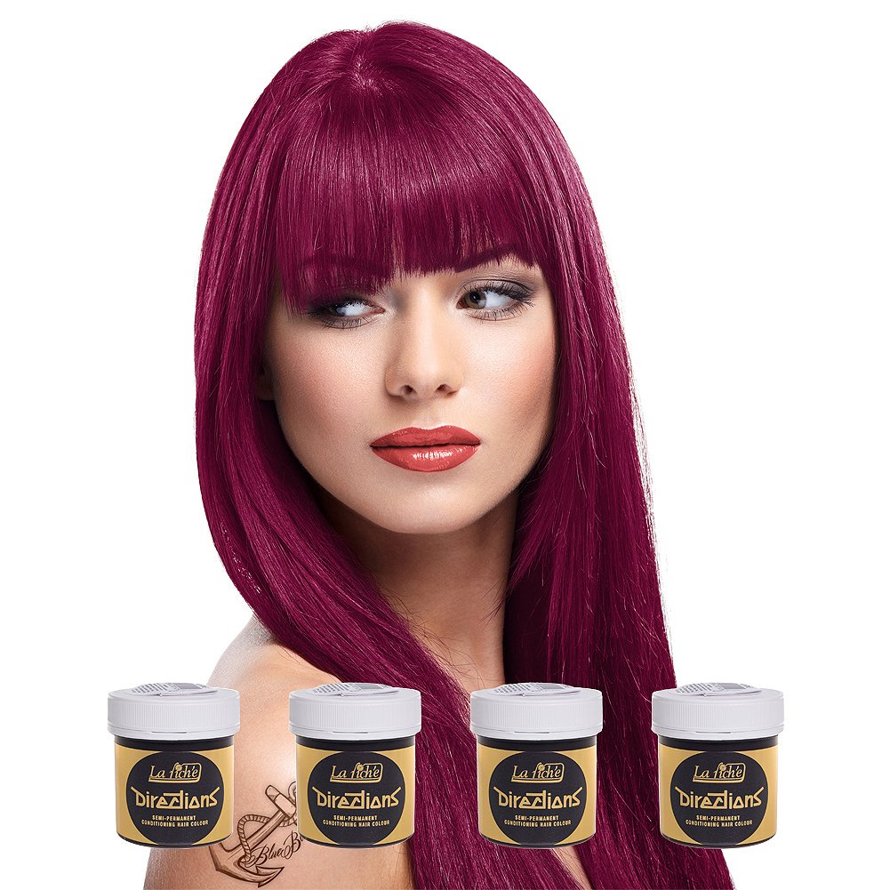 La Riche Directions - Set of 4 Rubine Semi-Permanent Hair Colour - 88ml Jars
