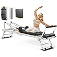 Pilates Reformer, 89'' Foldable Pilates Machine & Equipment for Home Use and Gym Workout, with Springs and Jumpboard, Pilates Equipment for Advanced and Beginners Users, Up to 300 lbs
