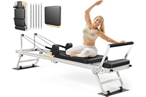 LIFEOG Pilates Reformer, 89'' Foldable Pilates Machine & Equipment for Home Use and Gym Workout, with Springs and Jumpboard, Pilates Equipment for Advanced and Beginners Users, Up to 300 lbs