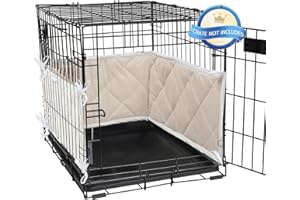 AEHISDHIE Dog Crate Bumpers With Ties - Apricot Training Pads, Safe and Comfortable Crate, Tail Protector (Bumper Only, Crate Not Included) 42"X28"X10"