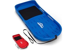 GoSports 2 Person Premium Snow Sled - Choose Red or Blue - Double Walled Construction, Pull Strap and Padded Seat