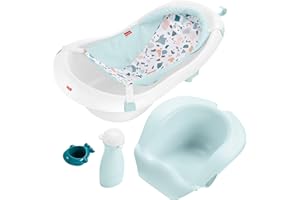 Fisher-Price™ Baby to Toddler Bath 4-in-1 Sling 'N Seat Tub with Removable Infant Support and 2 Toys, Pacific Pebble