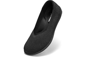 Arromic Wide Toe Box Flat Shoes Women Slip on Wide Width Flats Comfortable Ballet Flat Shoes Knit Dressy Washable Soft Walking Shoes