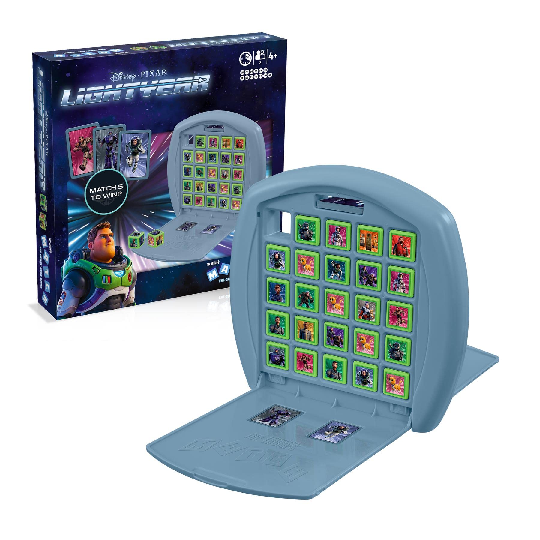 Top Trumps Disney Pixar Lightyear Match Board Game, Play with Izzy, Mo, Zurg, Sox the Cat and Buzz himself, Educational strategy game for ages 4 and up