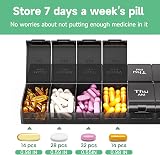 ColorWing 7 Day Extra Large Pill Organizer AM PM 14 Compartments Black view 2