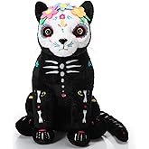 Hiboom Black Skeleton Cat Stuffed Animal 13 Inch Soft Plush Black Kitten Stuffed Animal Nightmare Catnap Plush for Birthday Christmas Party Favors(Classic Style)