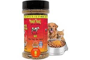 Wild Meadow Farms - Magic Dust Beef Jerky Topper, Single Protein Pet Food Topper for Dogs & Cats, Enhance Flavor & Elevate Mealtime Excitement for Picky Eaters - 8 Ounce Bottle in Beef Flavor