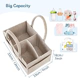 Maliton Nappy Caddy Khaki 13x9x7in with Removable Dividers Baby Organizer view 5