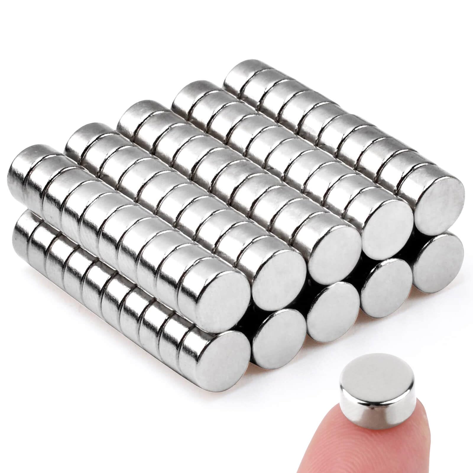 100pcs Strong Neodymium Fridge Magnets, 6x3mm Small Round for Whiteboards, Crafts, DIY, Office, Notice Board - Premium Multi-use Refrigerator Magnets