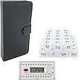 e-Pill 5 Times a Day x 7 Day Small Weekly Pill Organizer, Vitamin and Medicine Pill Box - with Discreet Case and Pill Reminder