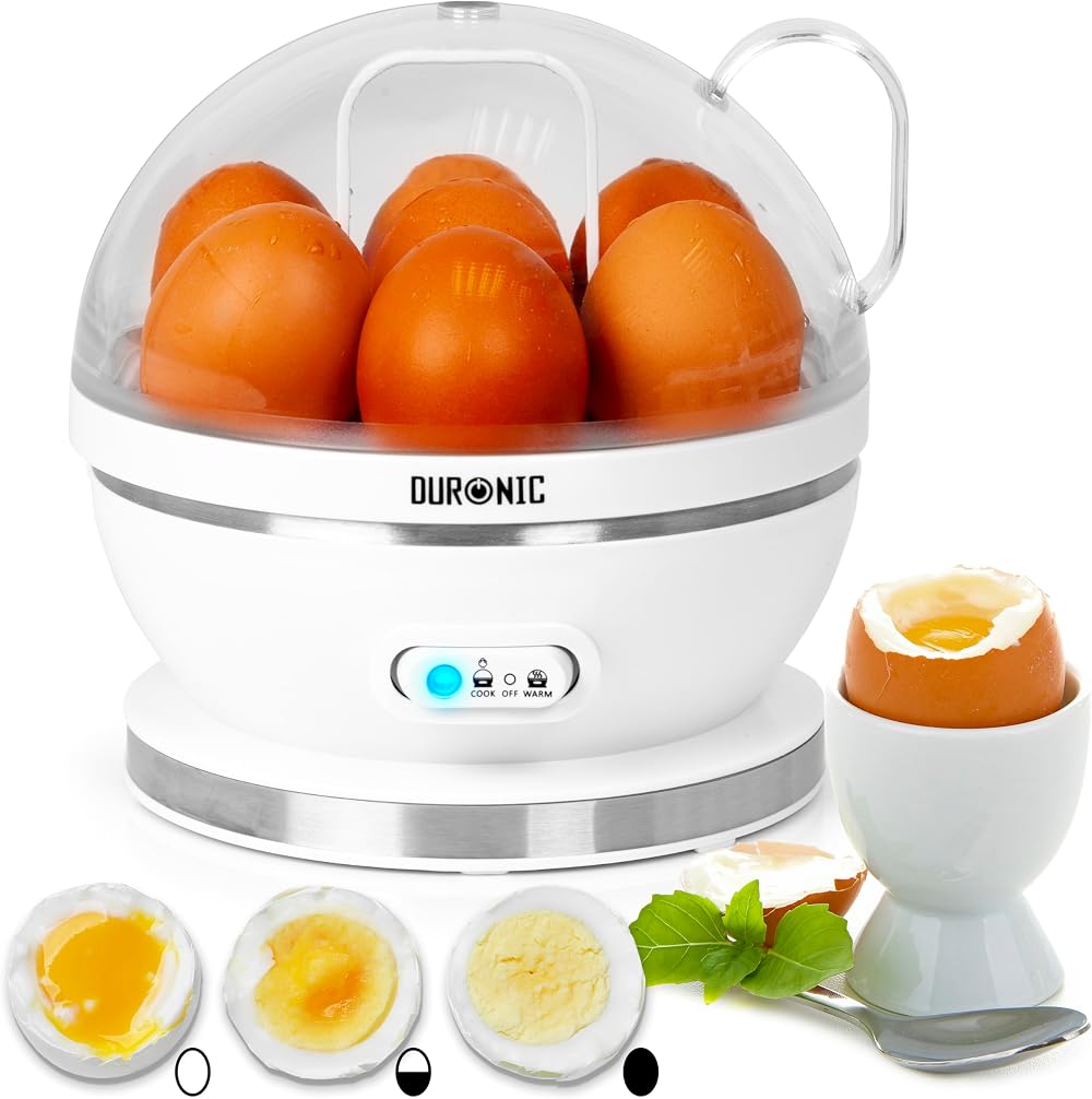 Duronic EB27 WE Electric Egg Boiler 7 Eggs 400W Steamer Omelette Maker