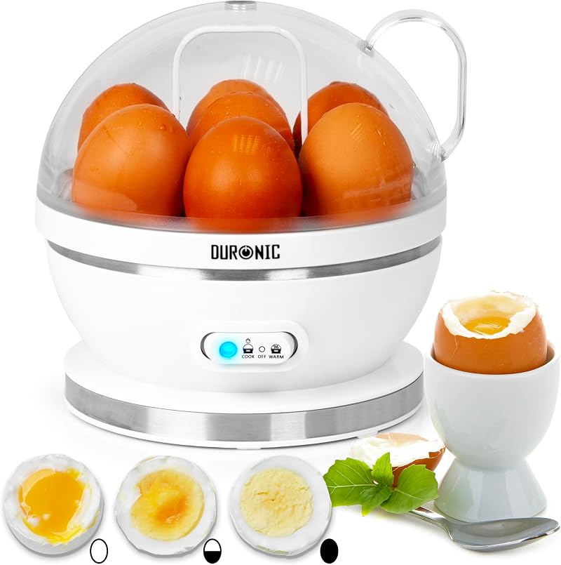 Duronic EB27 WE Electric Egg Boiler 7 Eggs 400W Steamer Omelette Maker