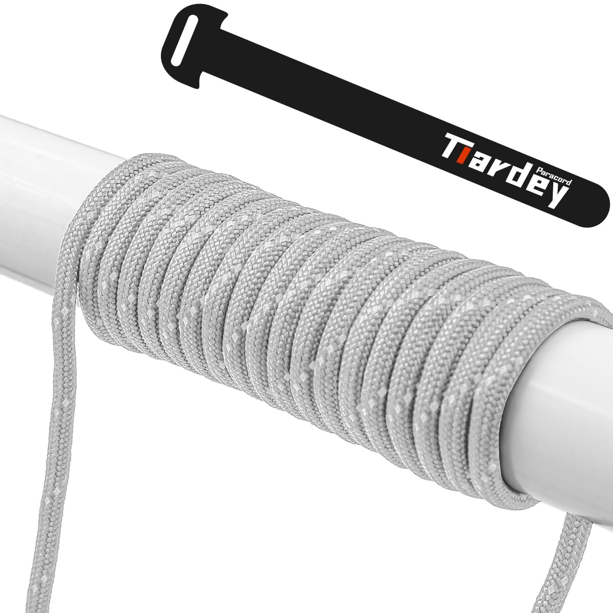 Tiardey PPR-029 Reflective Paracord 4mm 100ft (31m) 7 Core Strand,Tear-resistant,Nylon Cord,Mil Spec Type III Paracord,Holds up to 250kg for Outdoor Survival Camping