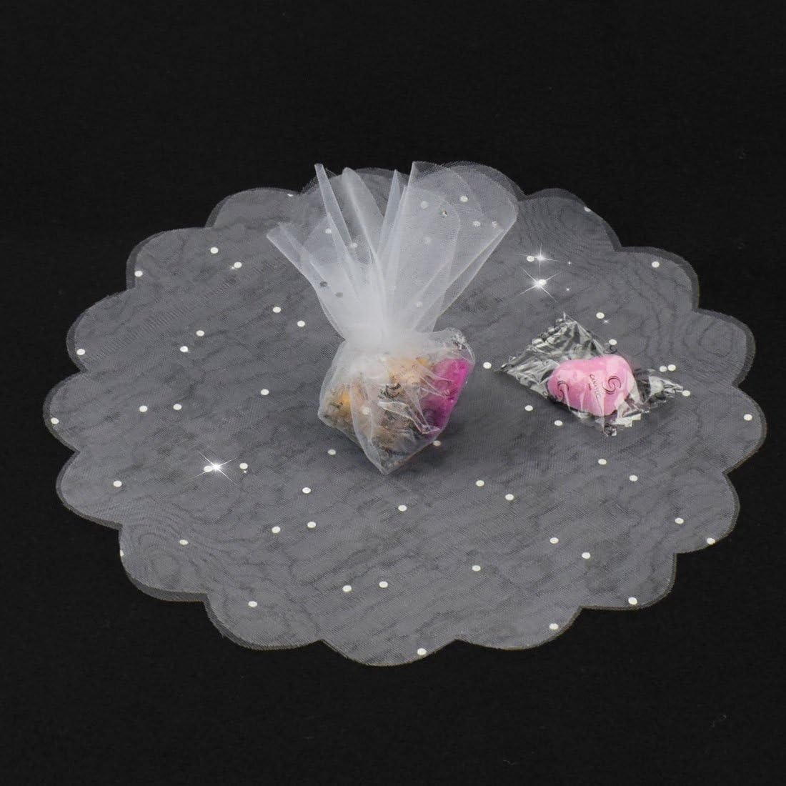 Tomkity 100 Pezzi Velo Veli Tulle Organza Tondo Veletti Bomboniere