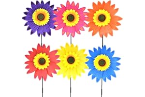 B bangcool Sunflower Lawn Pinwheels Wind Spinners Garden Party Pinwheel Wind Spinner for Patio Lawn & Garden (6 PCS)）