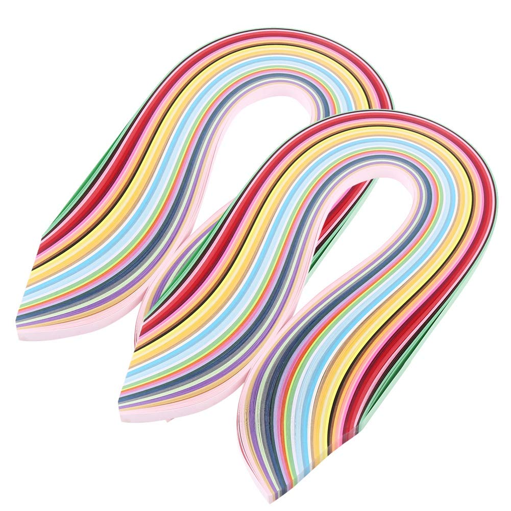 Multi Colored Quilling Paper Strips, 720 Pcs 36 Colors Quilling Paper Art Strips 540mm Length 3/5/7/10mm Width for Decorating Cards Gift Bags Picture Frames(5mm)