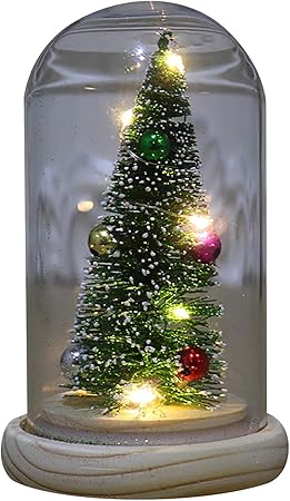 Amazon Henssaopp クリスマスギフト木製ガラスカバールミナスミニクリスマスツリー飾り クリスマス 飾り サンタクロース クリスマスペンダント おもちゃ クリスマスツリー サンタ人形 ツリーオーナメント クリスマス雑貨 ボール 人形 サンタ ツリー 小道具 工芸品 屋外