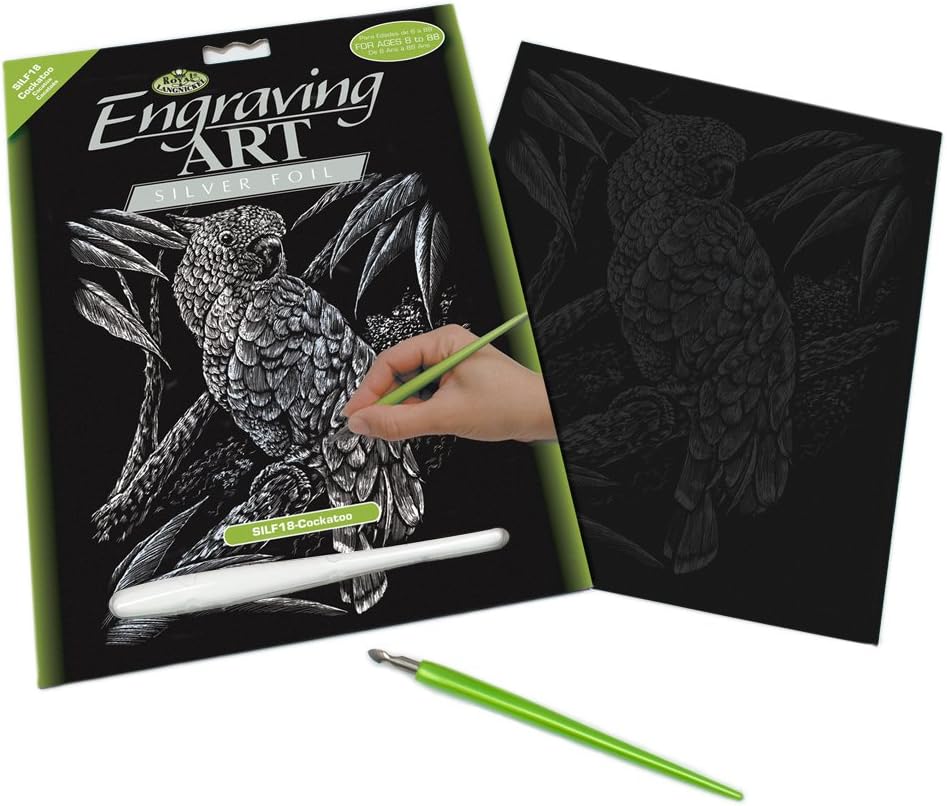 Royal & Langnickel Silver Engraving Art A4 Size Cockatoo Designed Painting Set, standart